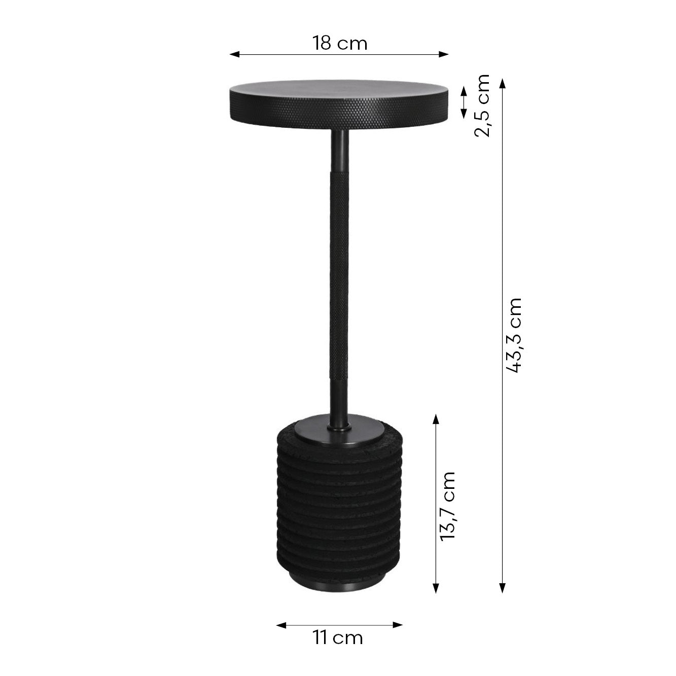 Velora Light - minimalistische LED-Lampe mit geriffeltem Travertin-Sockel