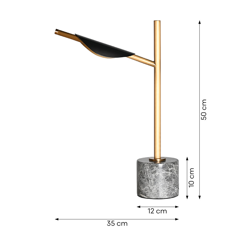 Eclipse Aura - exklusive & dimmbare LED-Tischlampe mit grauem Marmor-Sockel
