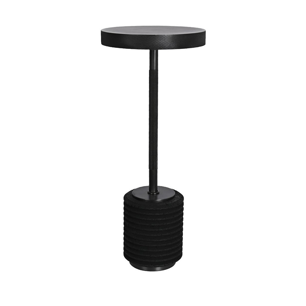 Velora Light - minimalistische LED-Lampe mit geriffeltem Travertin-Sockel