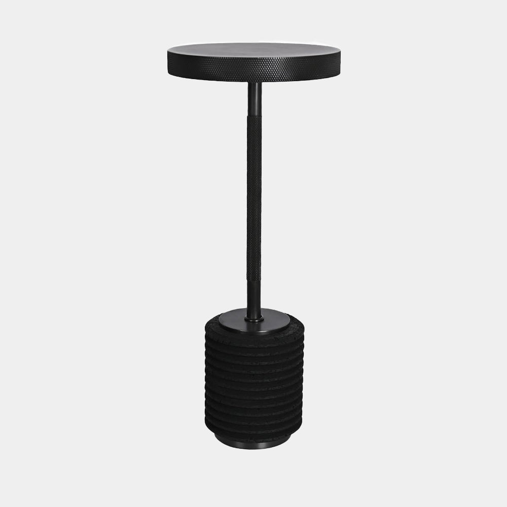 Velora Light - minimalistische LED-Lampe mit geriffeltem Travertin-Sockel